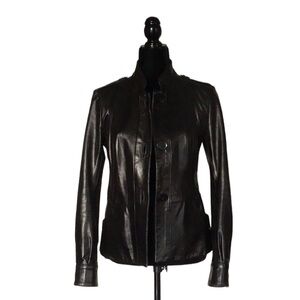 Mackage Genuine Leather Jacket, espresso brown, Women’s size S
